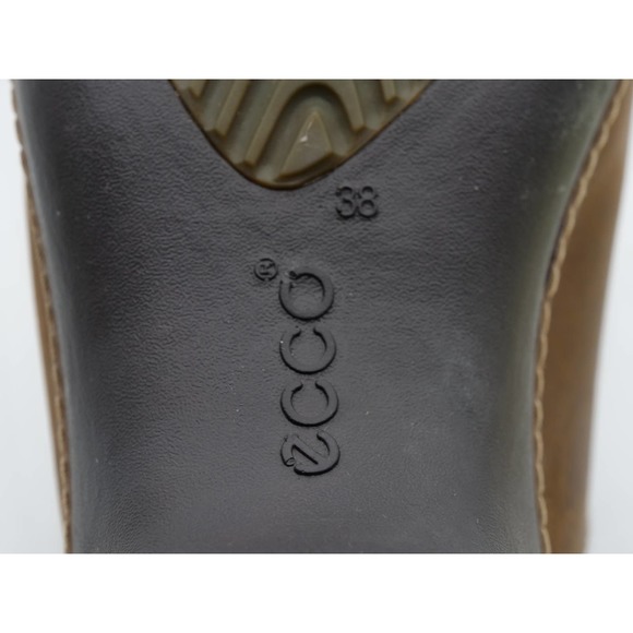 Ecco Mules Womens 8 Brown Leather Moc Toe Buckle Accent Slip On Casual Shoes - Picture 10 of 11